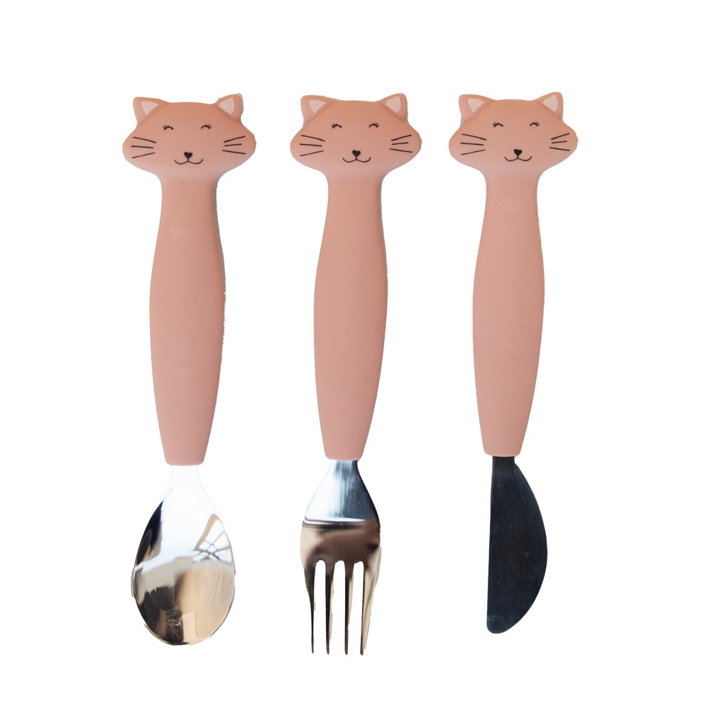 Silicone cutlery set 3-pack - Mrs. Cat